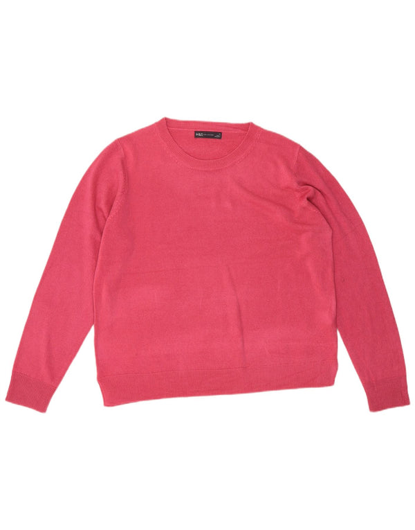 Marks & Spencer Damen-Pullover mit U-Boot-Ausschnitt, Gr. 18, XL, Rosa, Acryl