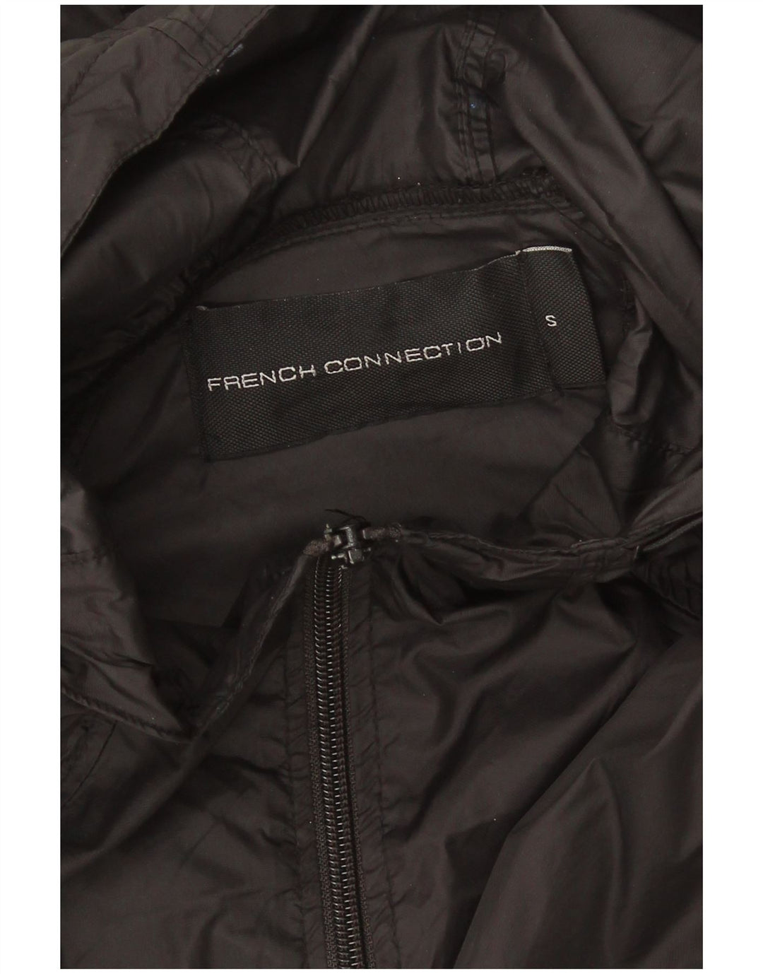 French Connection Herren-Regenjacke mit Kapuze, Größe 36, Schwarz