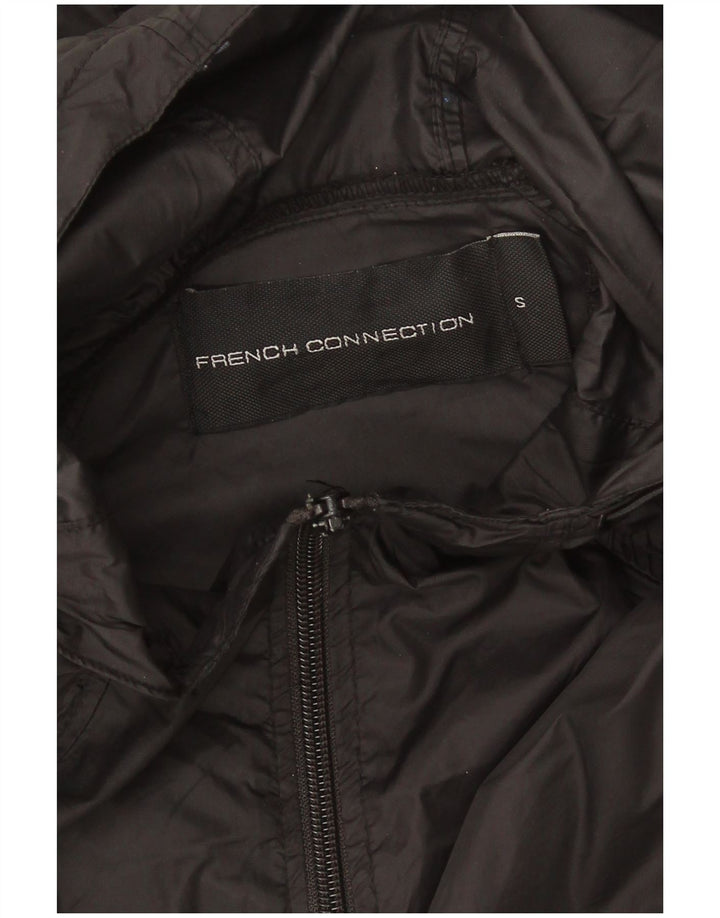 French Connection Herren-Regenjacke mit Kapuze, Größe 36, Schwarz