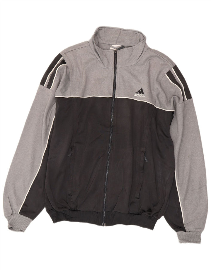 Adidas Herren Graphic Trainingsanzug Top Jacke UK 38/40 Mittelgrau Farbblock