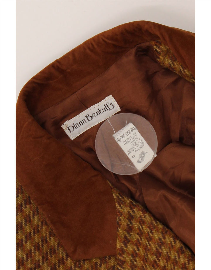 Diana Bentalls Damen-Blazerjacke IT 42 Mittelbrauner Hahnentritt