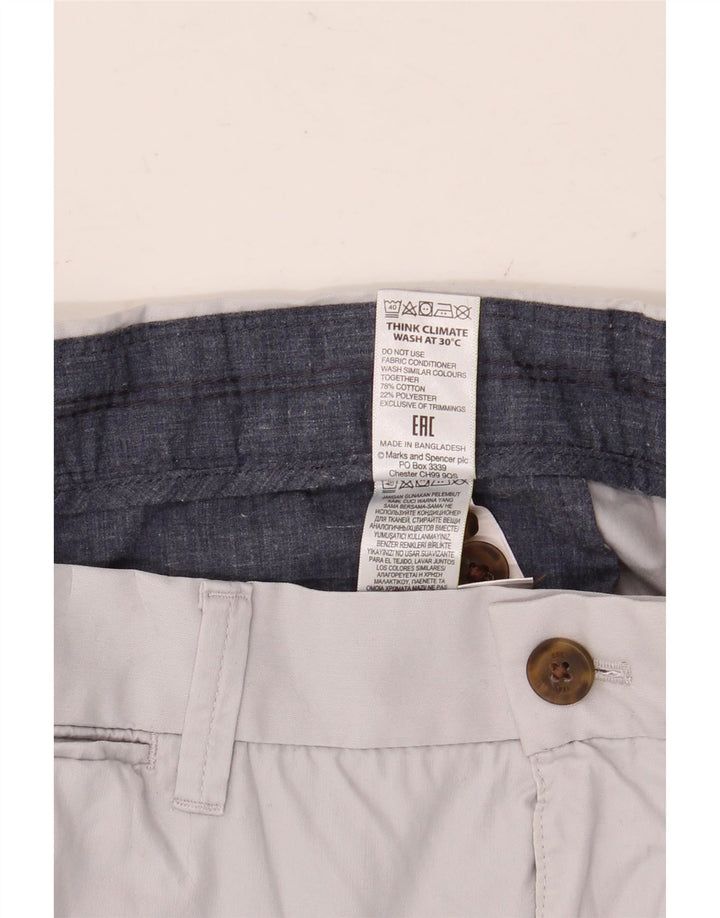 Marks & Spencer Herren Chinoshorts W36 Large Grau Baumwolle