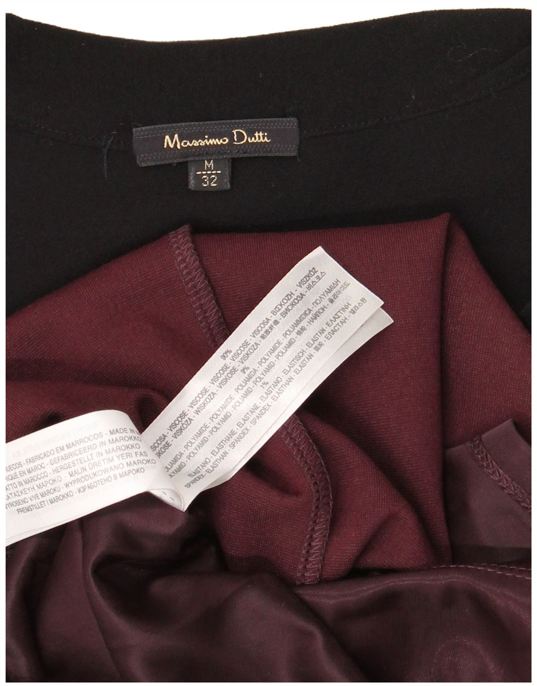 MASSIMO DUTTI Damen A-Linien-Kleid UK 12 Mittelschwarz Farbblock