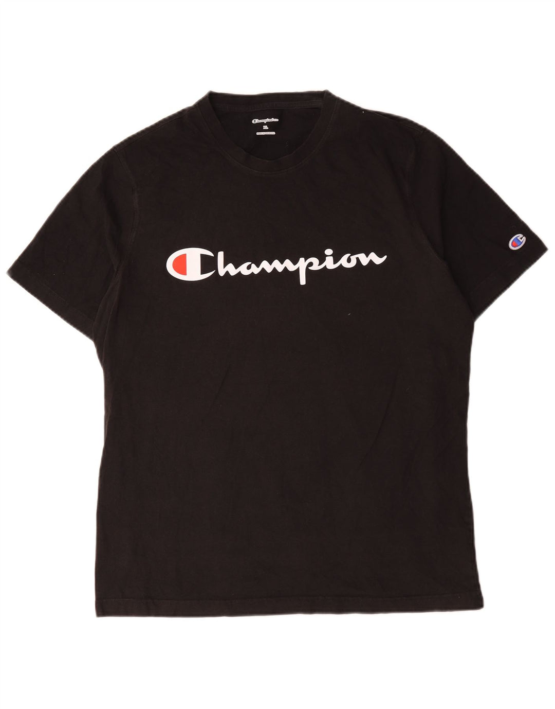 Champion Herren Grafik T-Shirt Top XL Schwarz Baumwolle