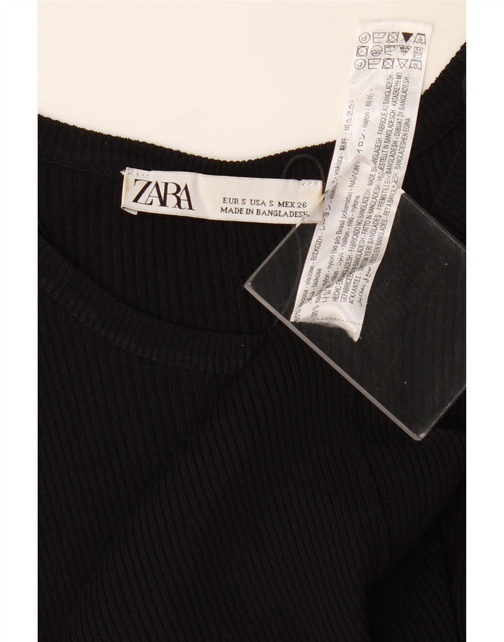 ZARA Damen Pulloverkleid UK 6 Small Schwarz Viskose