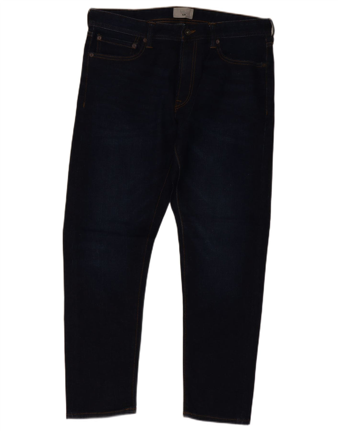 Marks & Spencer Herren Slim Jeans W34 L29 Marineblau Baumwolle