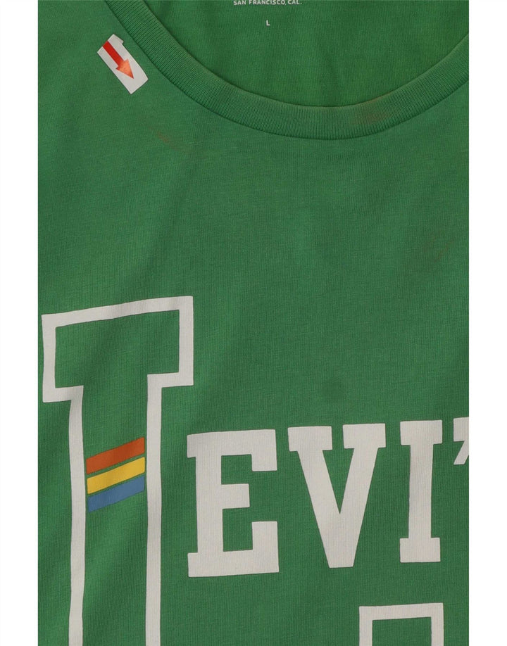 Levi's Herren-T-Shirt mit Grafik, Größe L, aus grüner Baumwolle