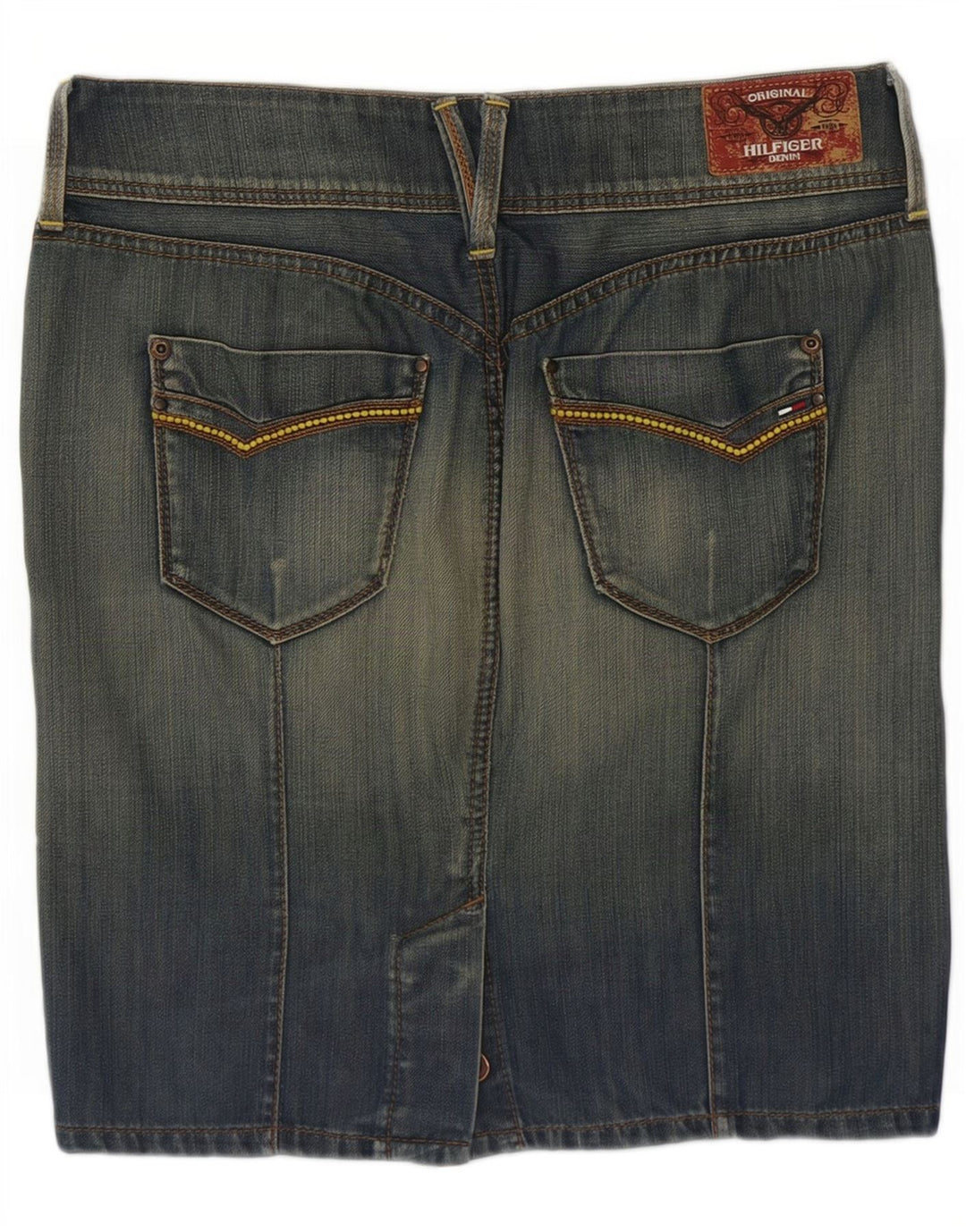 Tommy Hilfiger Damen-Sonora-Jeansrock, mittelgroß, W34, blaue Baumwolle