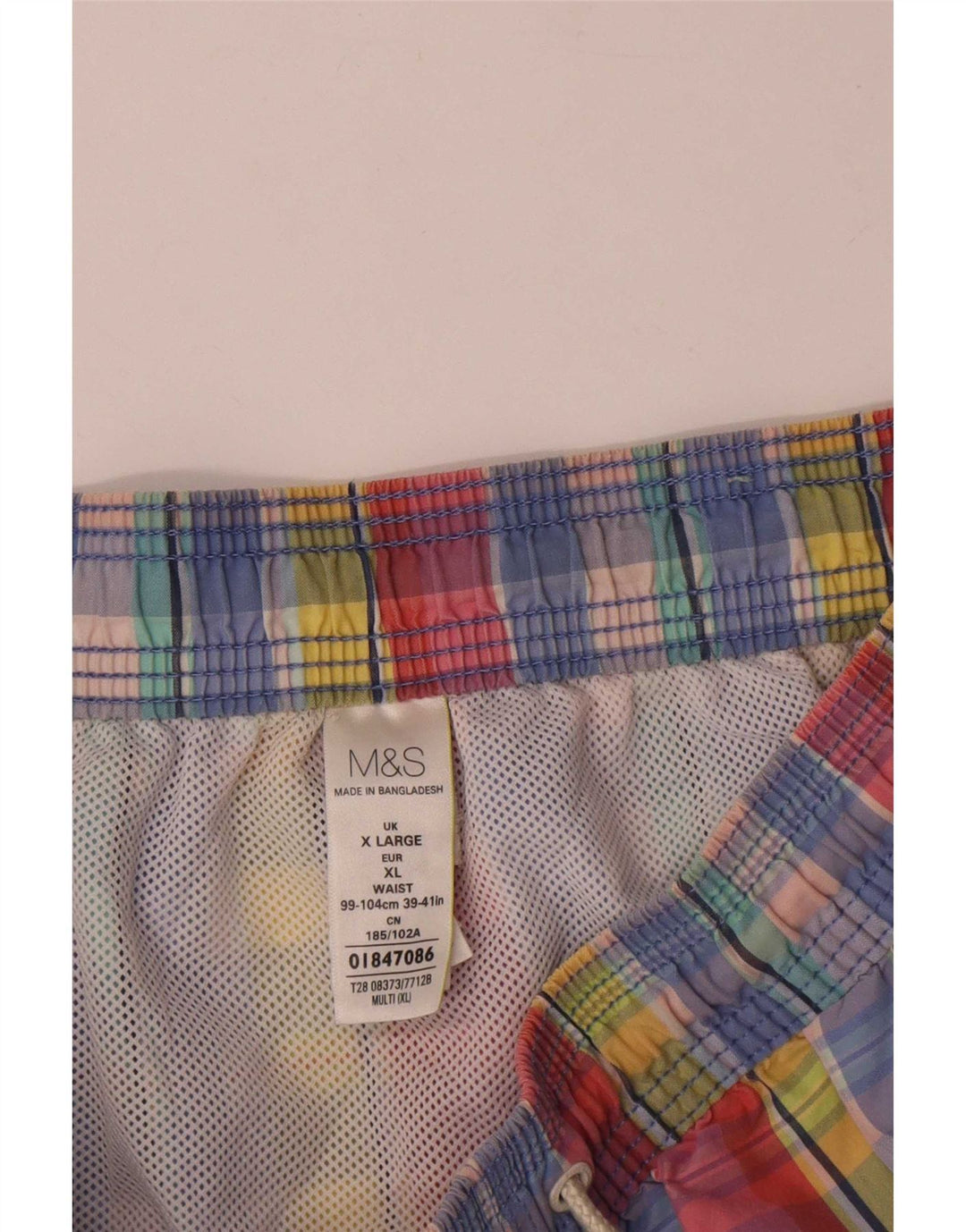 Marks & Spencer Herren-Badeshorts XL aus mehrfarbig karierter Baumwolle