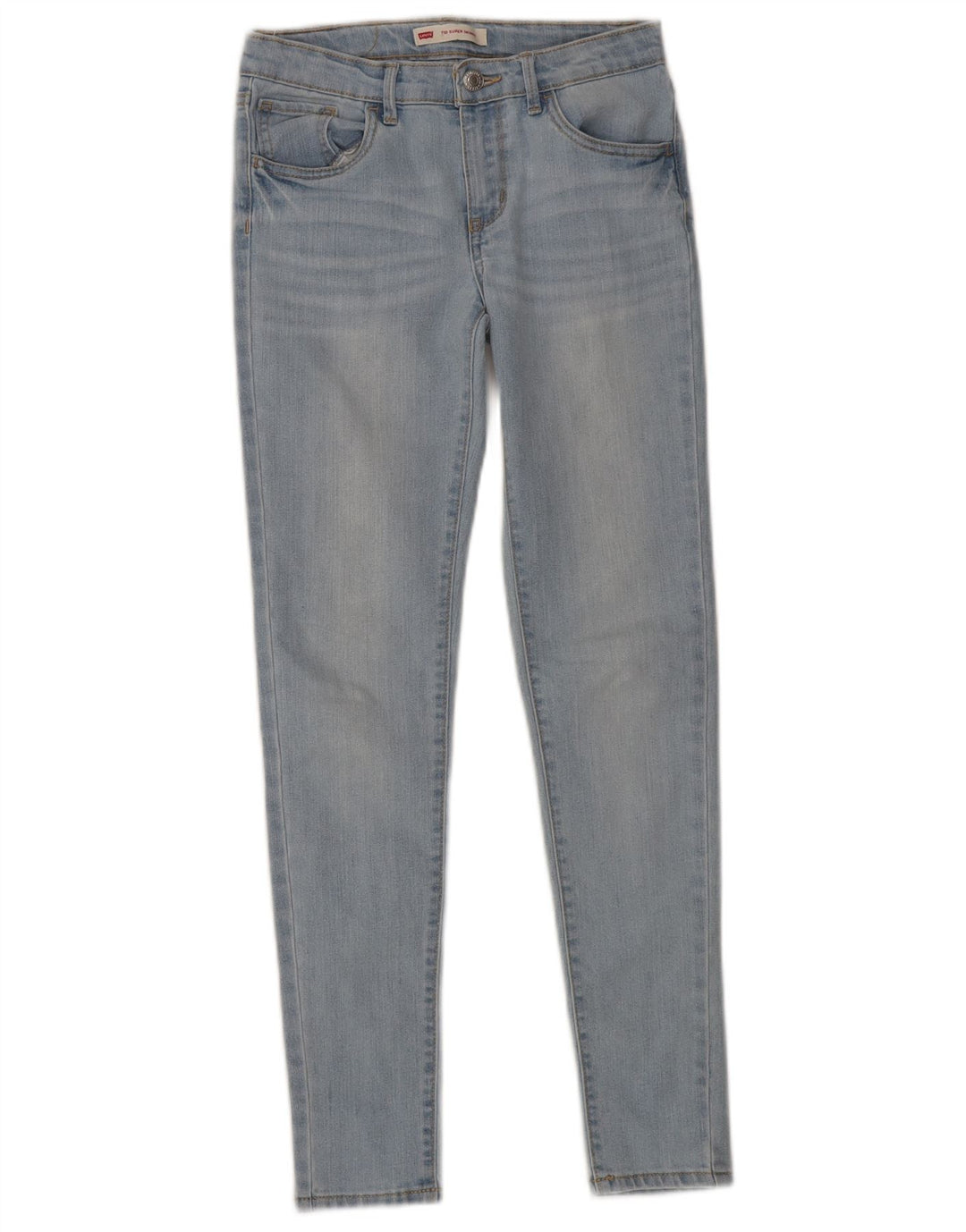 LEVI'S Mädchen 710 Super Skinny Jeans 11–12 Jahre W28 L27 Blaue Baumwolle
