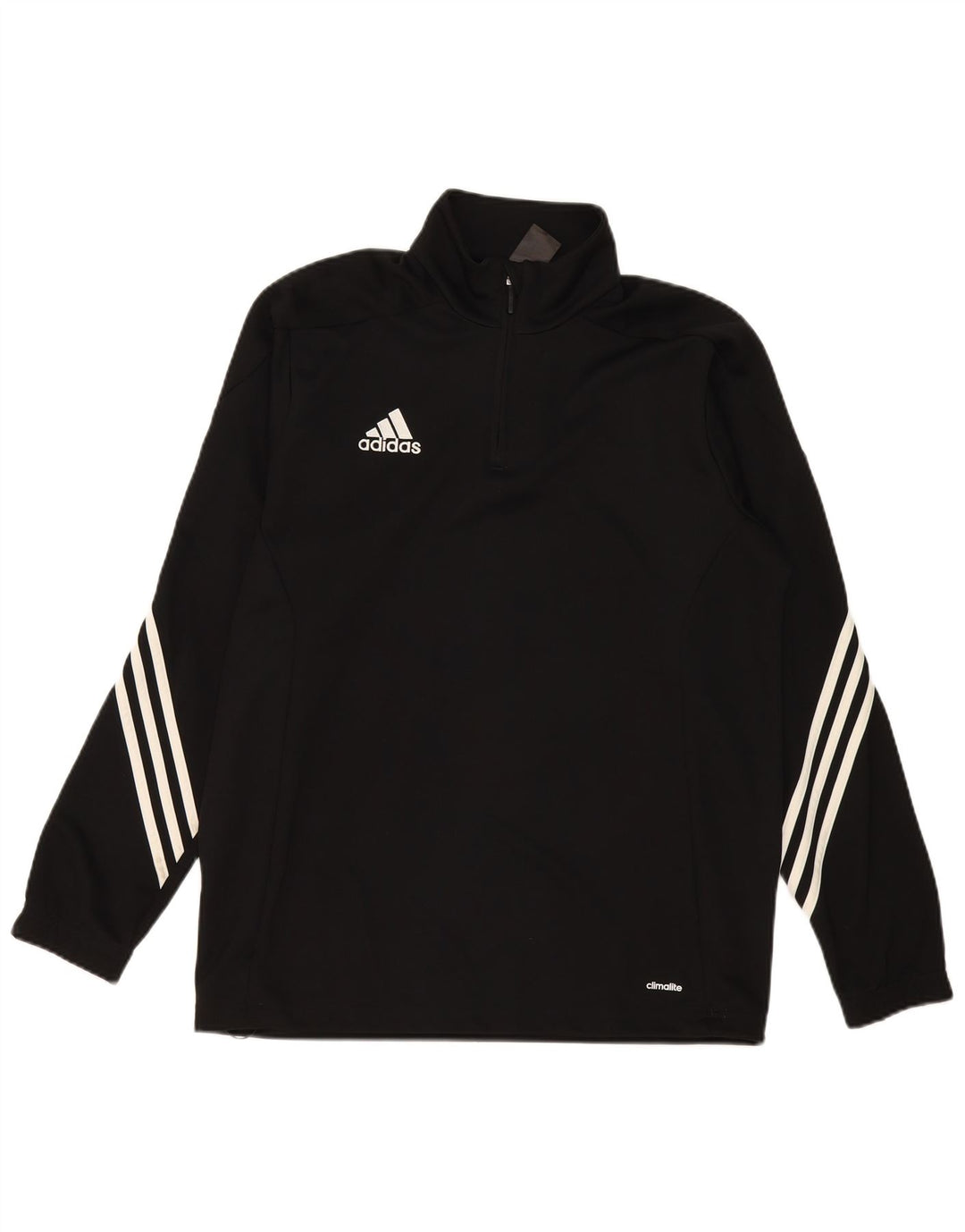 Adidas Herren Climalite Zip Neck Pullover Trainingsanzug Top Large Schwarz Polyester