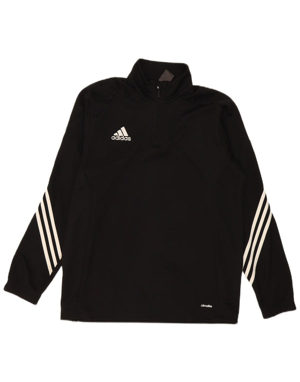Adidas Herren Climalite Zip Neck Pullover Trainingsanzug Top Large Schwarz Polyester