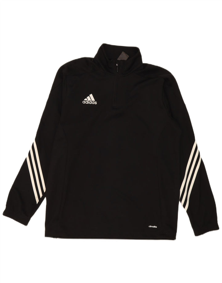 Adidas Herren Climalite Zip Neck Pullover Trainingsanzug Top Large Schwarz Polyester