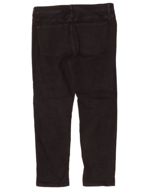 Marks & Spencer Damen The Sienna Straight Jeans UK 16 Large W34 L28 Schwarz