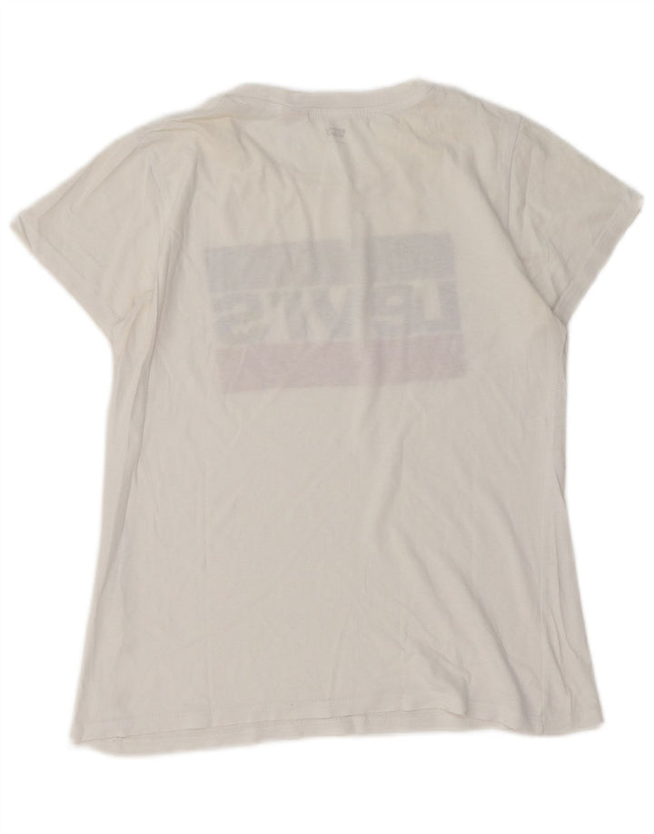 LEVI'S Damen-T-Shirt mit Grafik, UK 10, Größe S, Weiß