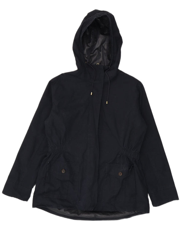 Schöffel Damen-Regenjacke mit Kapuze, UK 16, Größe L, Marineblau, Baumwolle