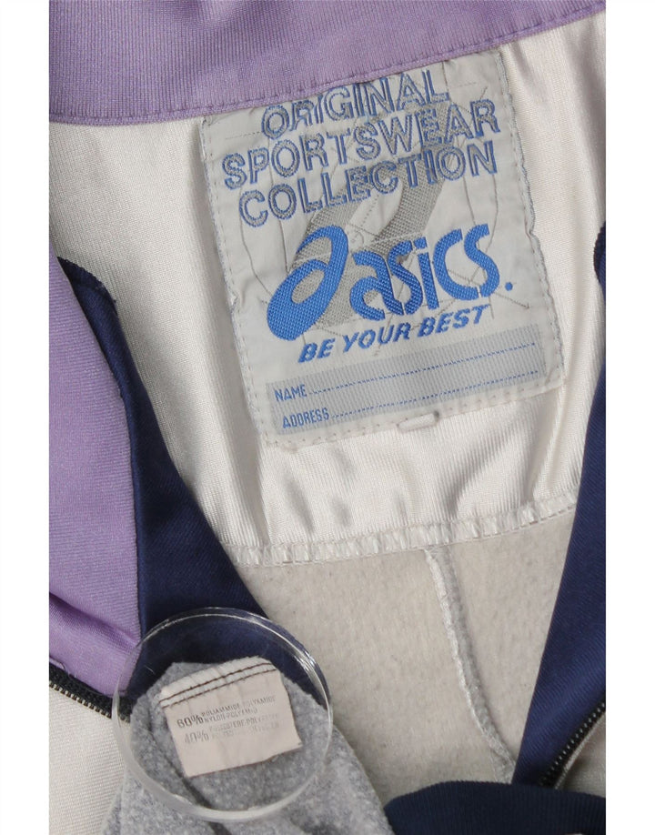 Asics Herren-Trainingsanzugoberteil mit Grafik, mittleres Marineblau, Farbblock