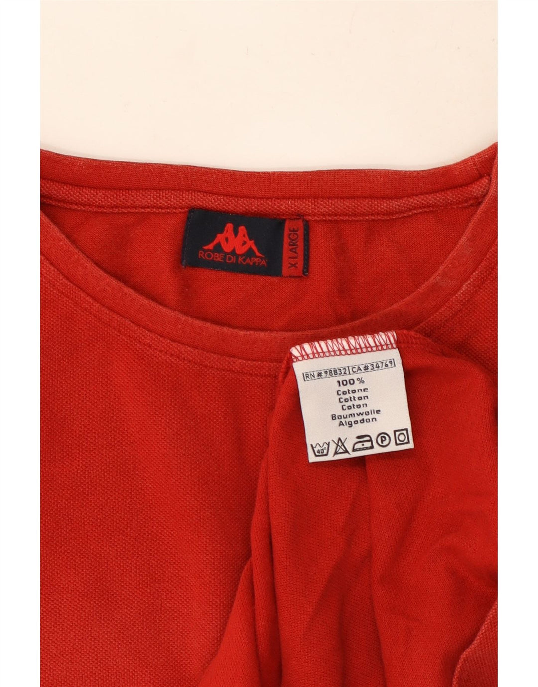 Kappa Herren T-Shirt Top XL Rot Baumwolle