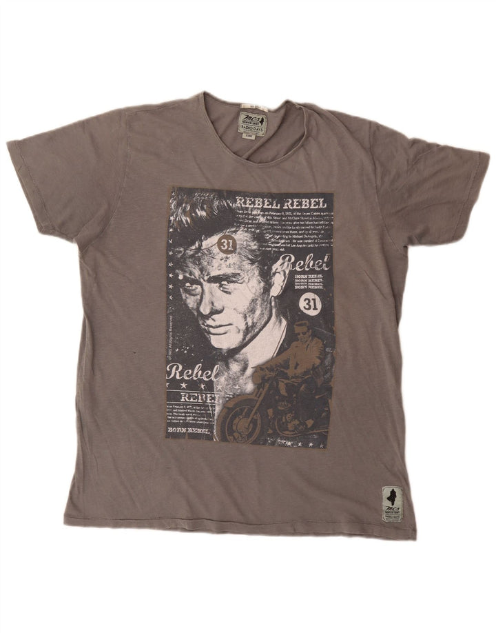 Marlboro Classics Herren Grafik-T-Shirt-Oberteil XL Grau Retro