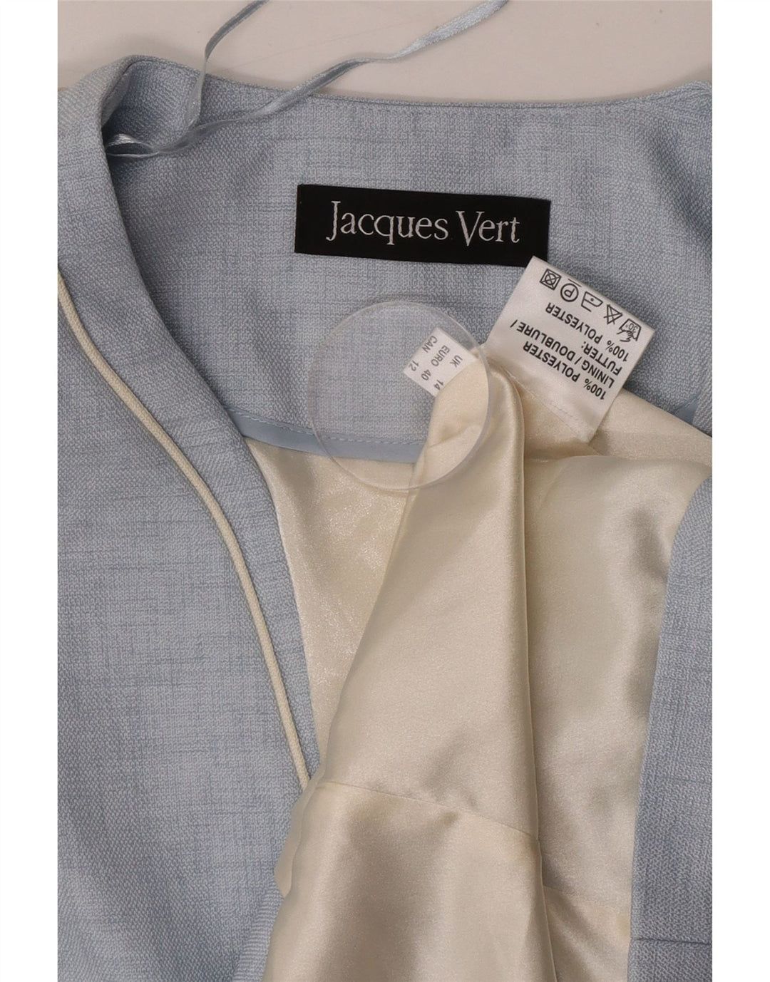 Jacques Vert Damen-Blazer mit 1 Knopf, kurzärmelig, Gr. 14, Blau