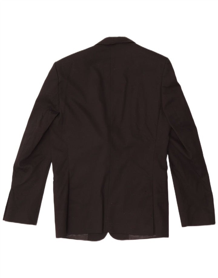 Zara Herren-Blazer mit 2 Knöpfen, EU 48, mittelschwarze Baumwolle