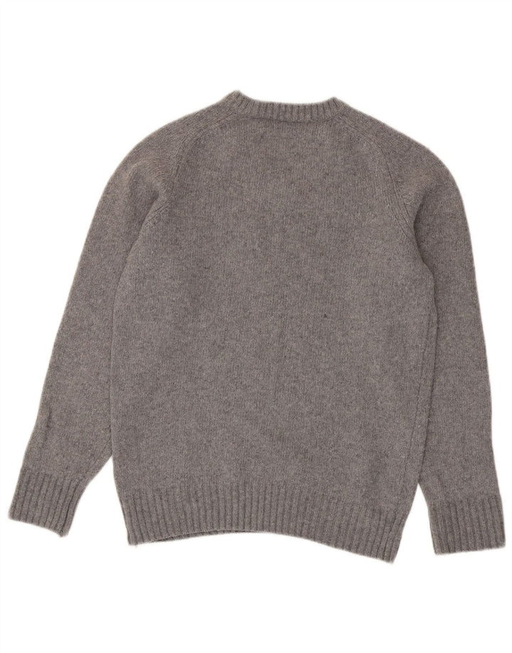 Zara Herren-Pullover mit V-Ausschnitt aus mittelgrauer Wolle
