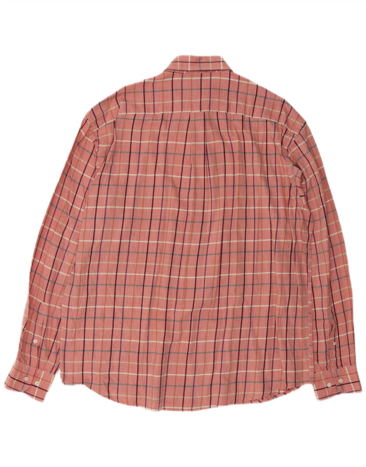 Sergio Tacchini Herrenhemd 2XL rosa kariert Baumwolle