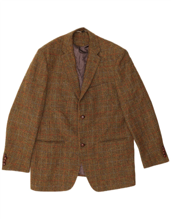 Walbusch Herren-Blazer mit 2 Knöpfen, EU 58, 4XL, Khaki-Karo, Schurwolle