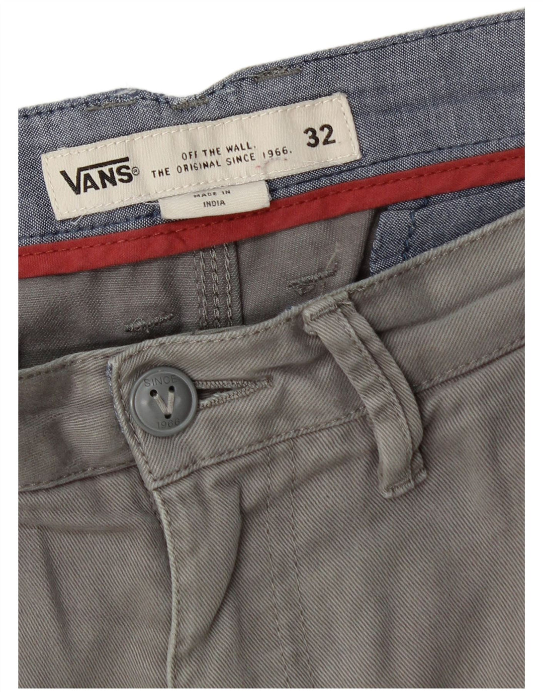 Vans Herren Chinoshorts W32 mittelgraue Baumwolle