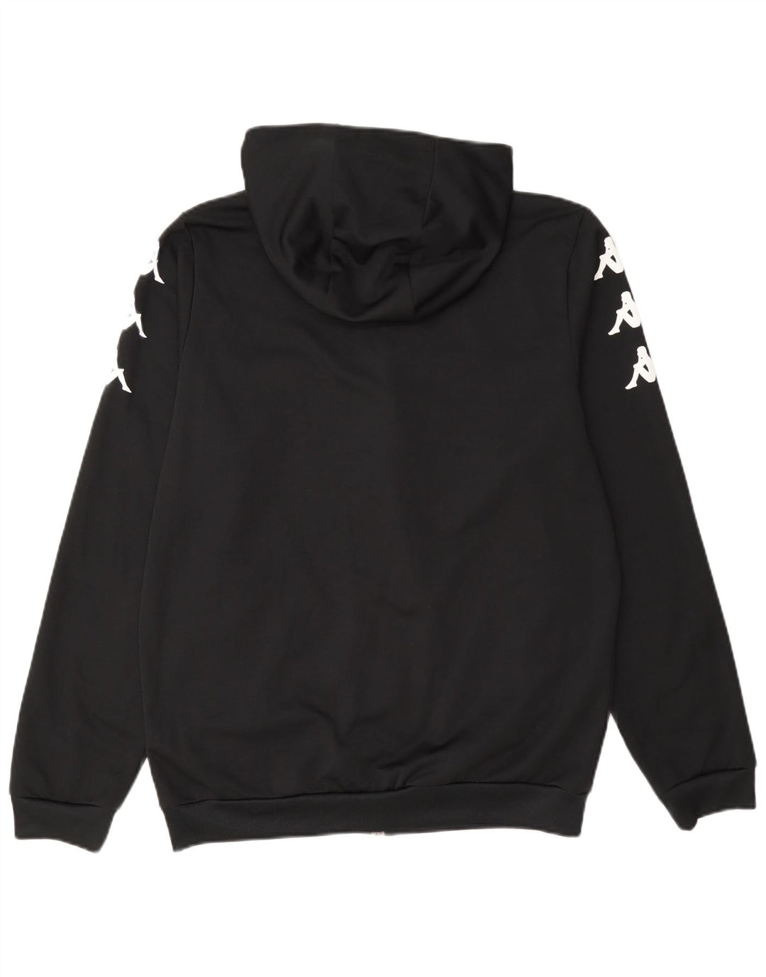 Kappa Mens Graphic Zip Hoodie Sweater Medium Black Polyester