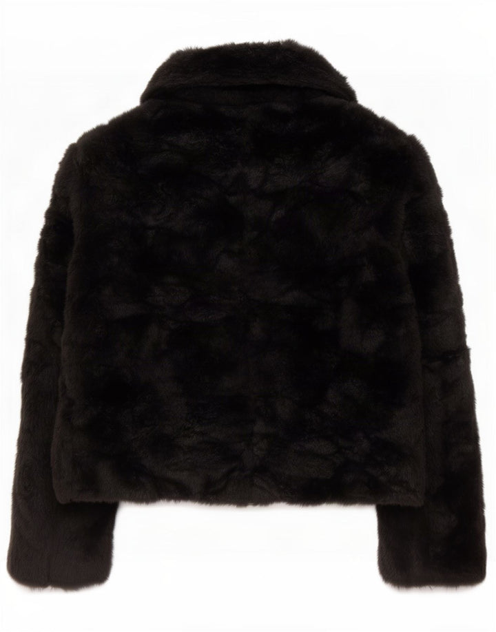 Offene Kunstpelzjacke für Damen von Zara, UK 10, Small, Schwarz, Acryl