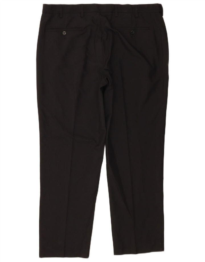 Marks & Spencer Herren-Chinohose mit normaler Passform, W38 L29, schwarzes Polyester