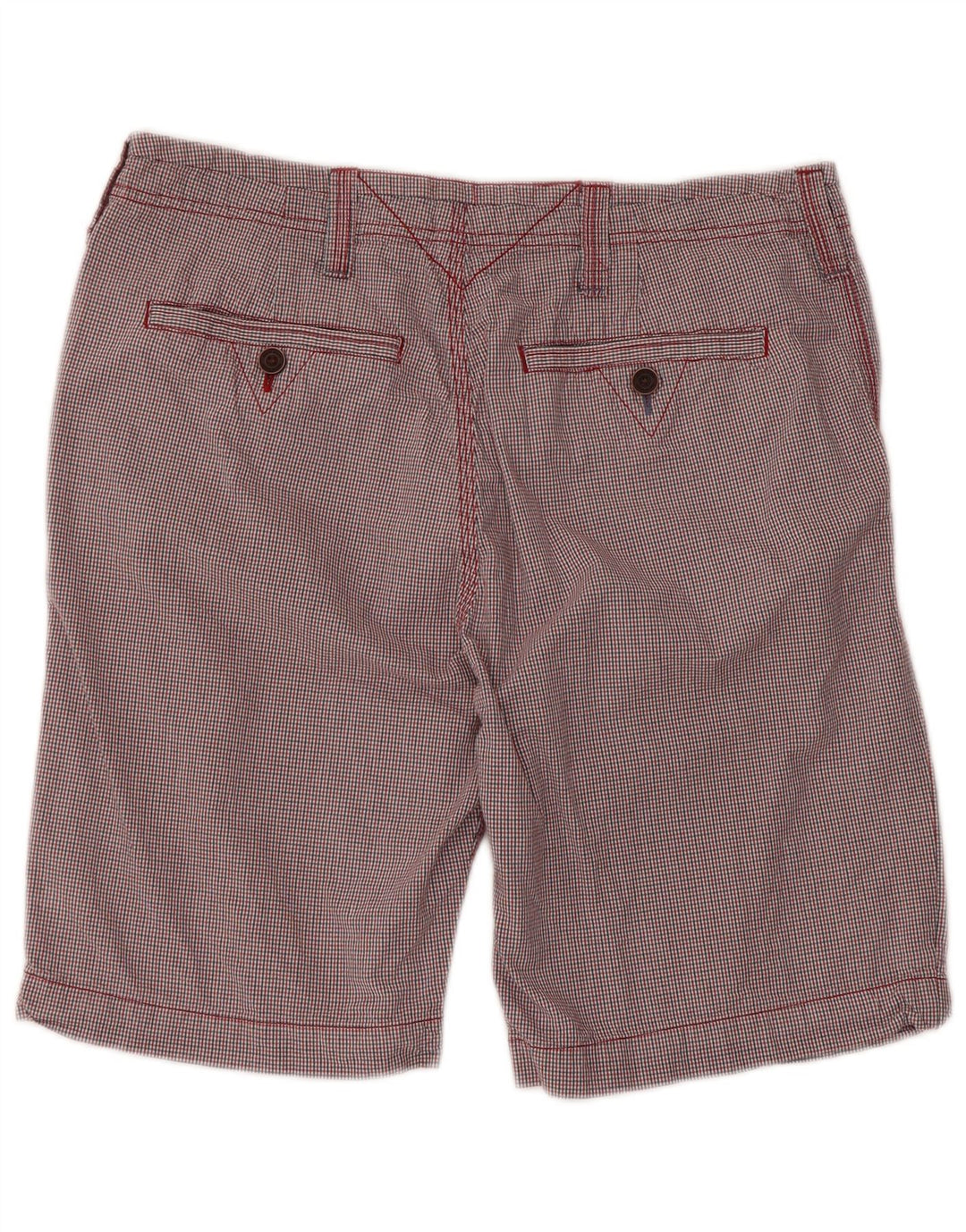 WHITE STUFF Herren-Chinoshorts W34, große rote Gingham-Baumwolle