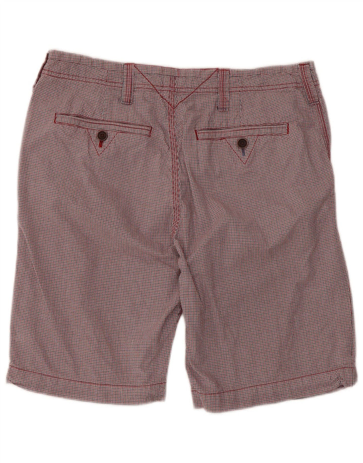 WHITE STUFF Herren-Chinoshorts W34, große rote Gingham-Baumwolle