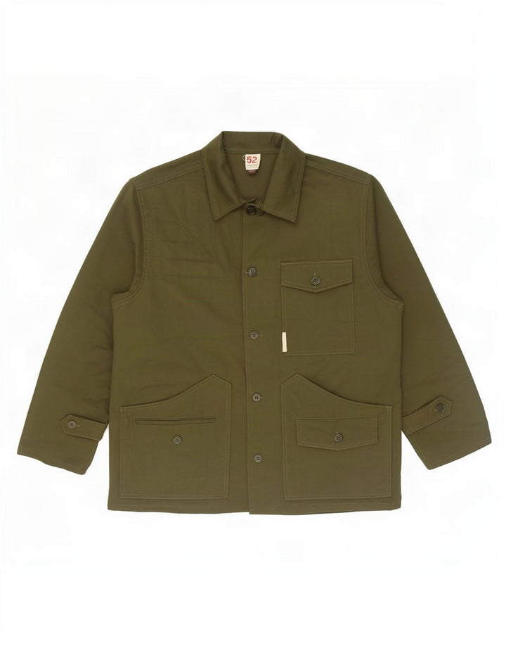 Vintage Herren Utility Jacke IT 52 XL Khaki Polyester