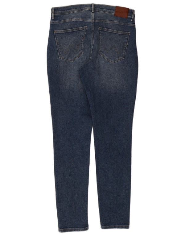 Wrangler Damen High Rise Skinny Jeans W31 L29 Blaue Baumwolle