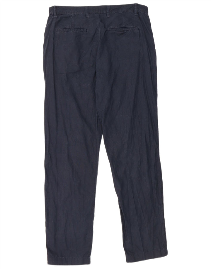 DAKS Slim Chino-Hose für Herren, Größe M, W32, L30, Marineblau, Leinen