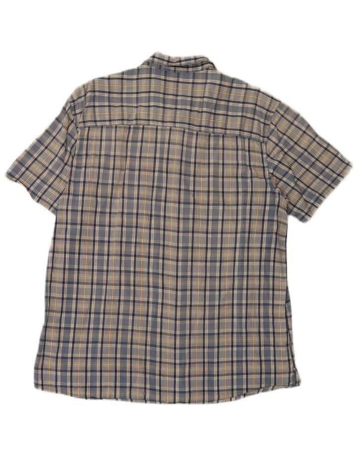 Mountain Warehouse Herren-Kurzarmhemd XL aus blau karierter Baumwolle