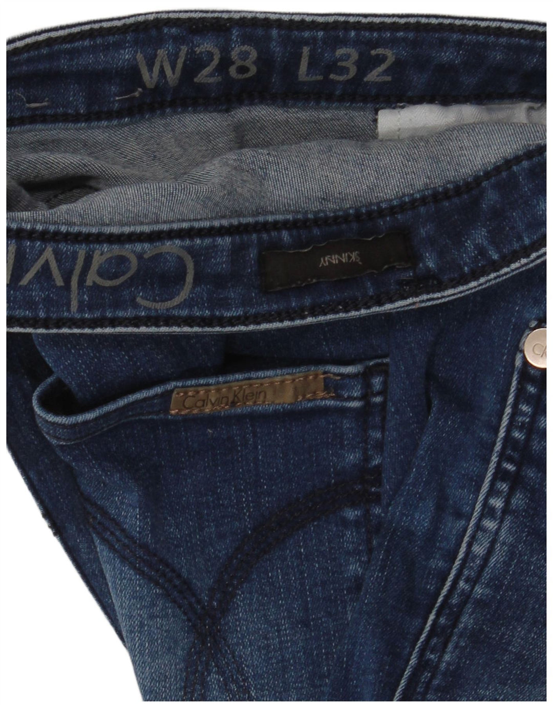 Calvin Klein Damen Skinny Jeans W28 L32 Blau