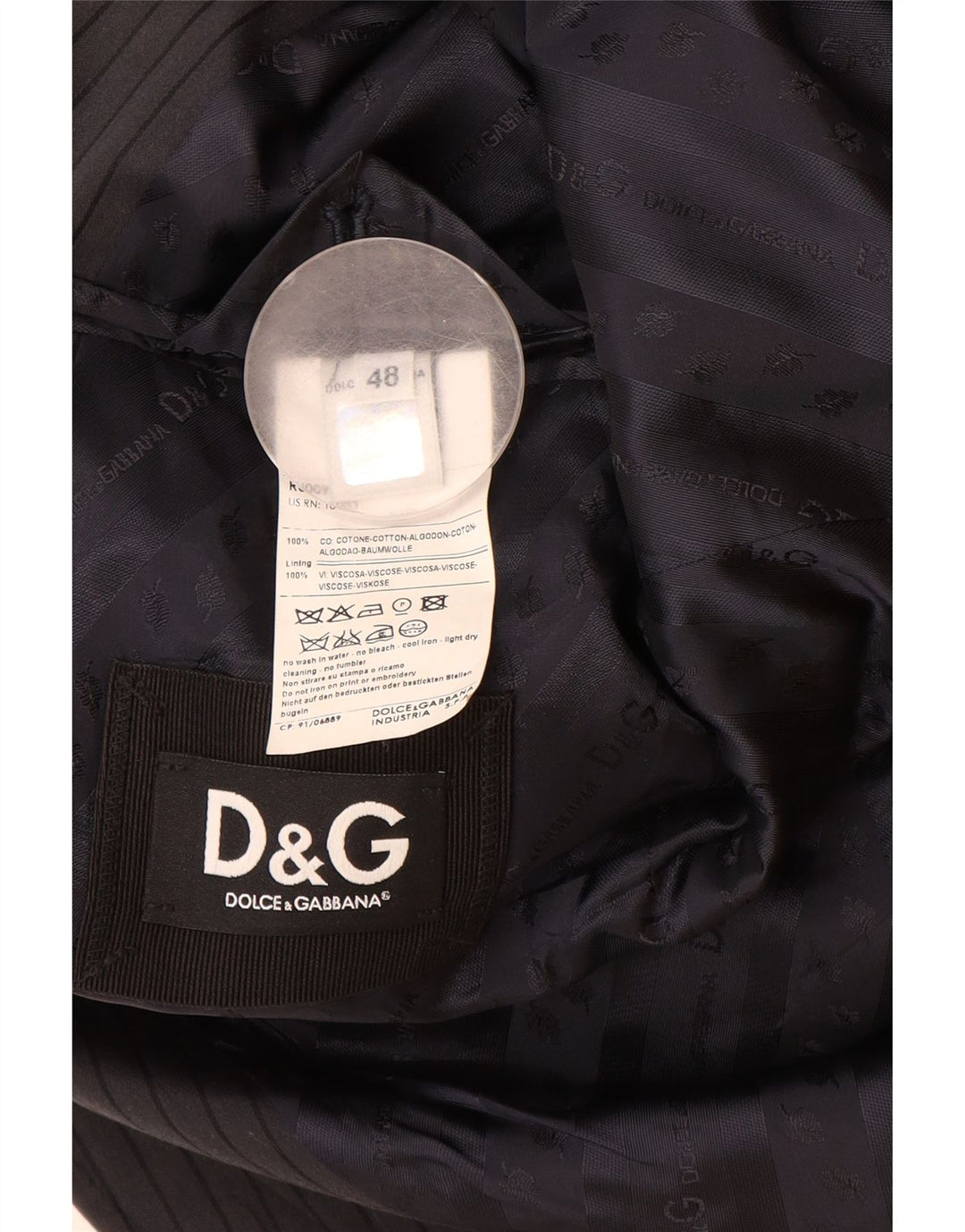 Dolce & Gabbana Herren-Blazerjacke IT 48 Mittelmarineblauer Nadelstreifen