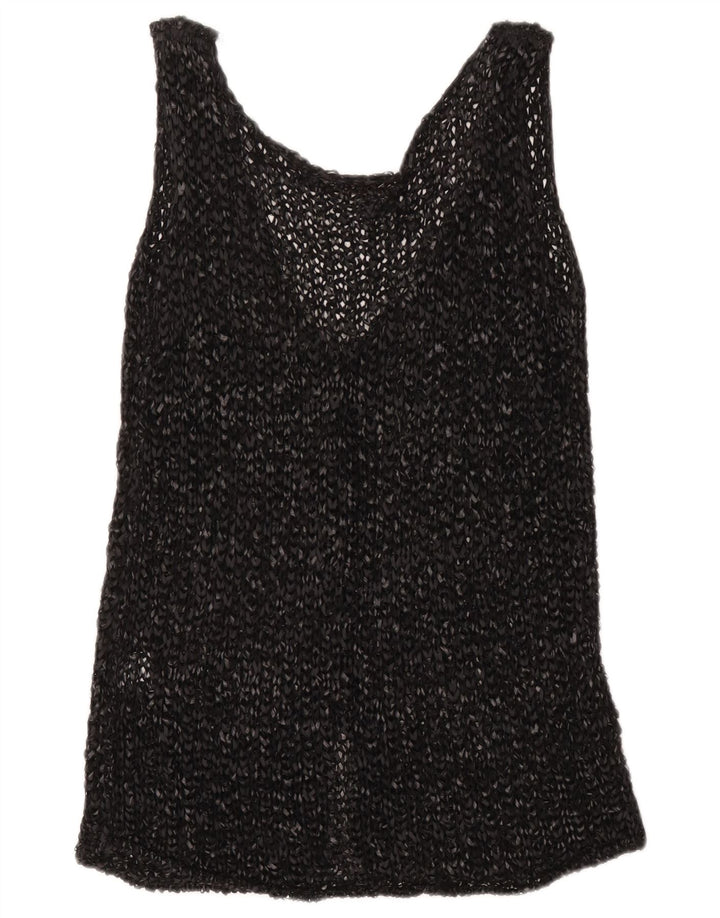 Codice Ärmelloses Häkel-Cardigan-Oberteil für Damen, UK-Größe 42, Größe L, Grau, Baumwolle