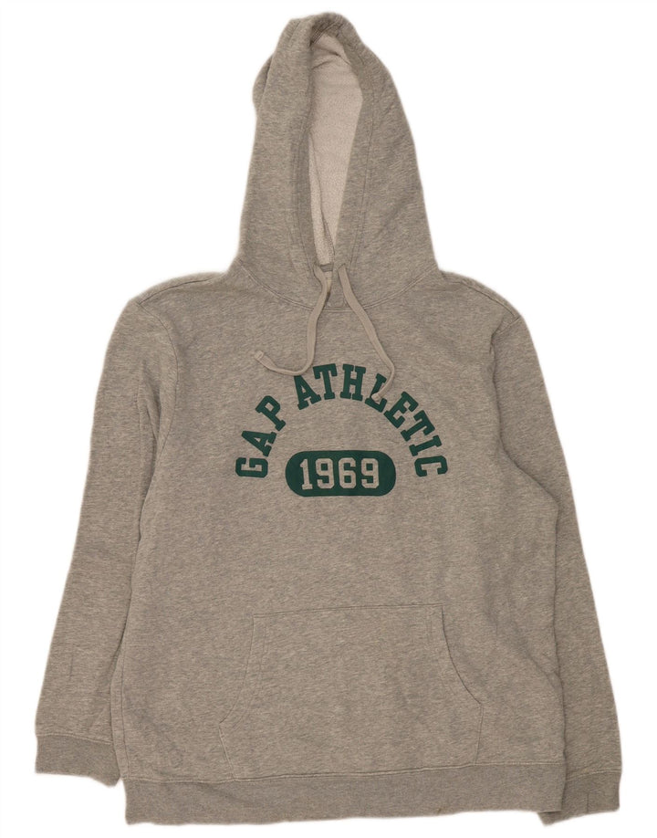 Gap Herren-Kapuzenpullover mit Grafik, groß, grau gesprenkelte Baumwolle