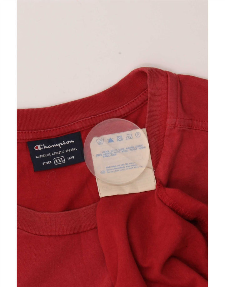 Champion Damen Grafik-T-Shirt-Oberteil 2XL aus roter Baumwolle