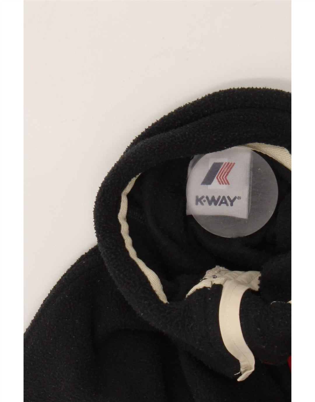 K-Way Herren-Fleecepullover mit Reißverschluss am Hals, mittelschwarz gestreift