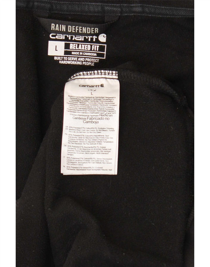 Carhartt Herren Relaxed Fit Zip Hoodie Pullover Large Schwarz Polyester