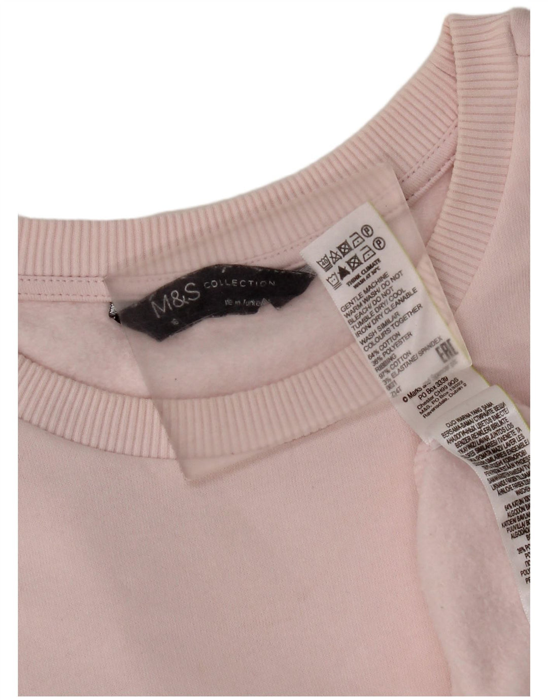 Marks & Spencer Damen-Sweatshirtpullover UK 16 Large Rosa Baumwolle