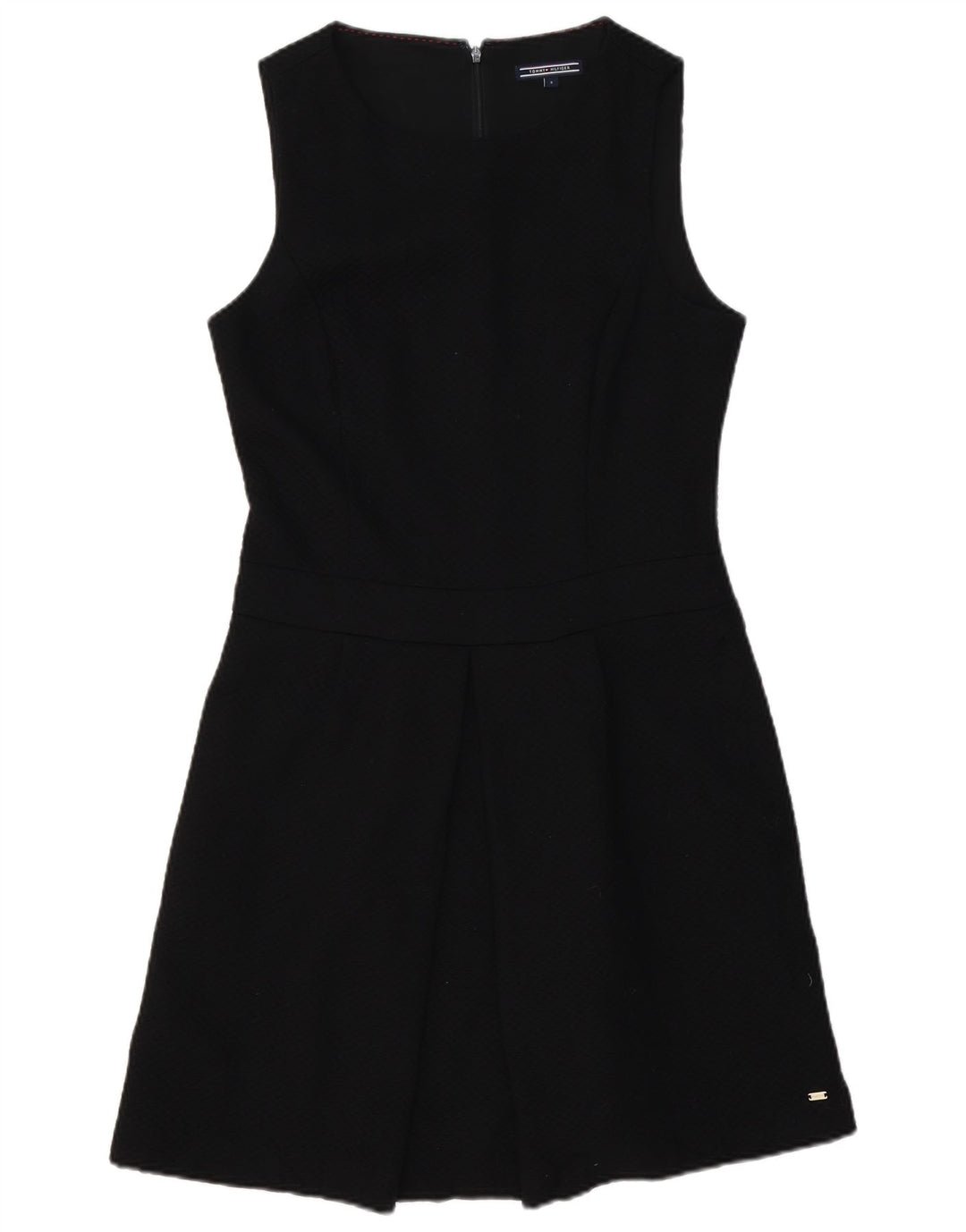 Tommy Hilfiger Damen ärmelloses A-Linien-Kleid US 8 Mittelschwarzes Polyester