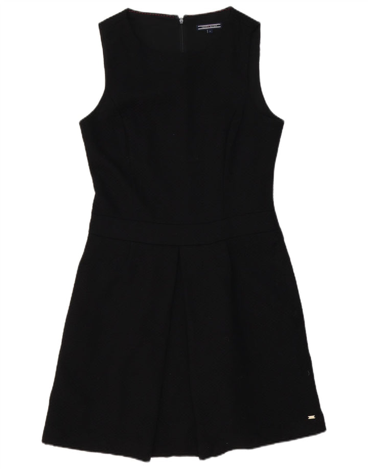 Tommy Hilfiger Damen ärmelloses A-Linien-Kleid US 8 Mittelschwarzes Polyester