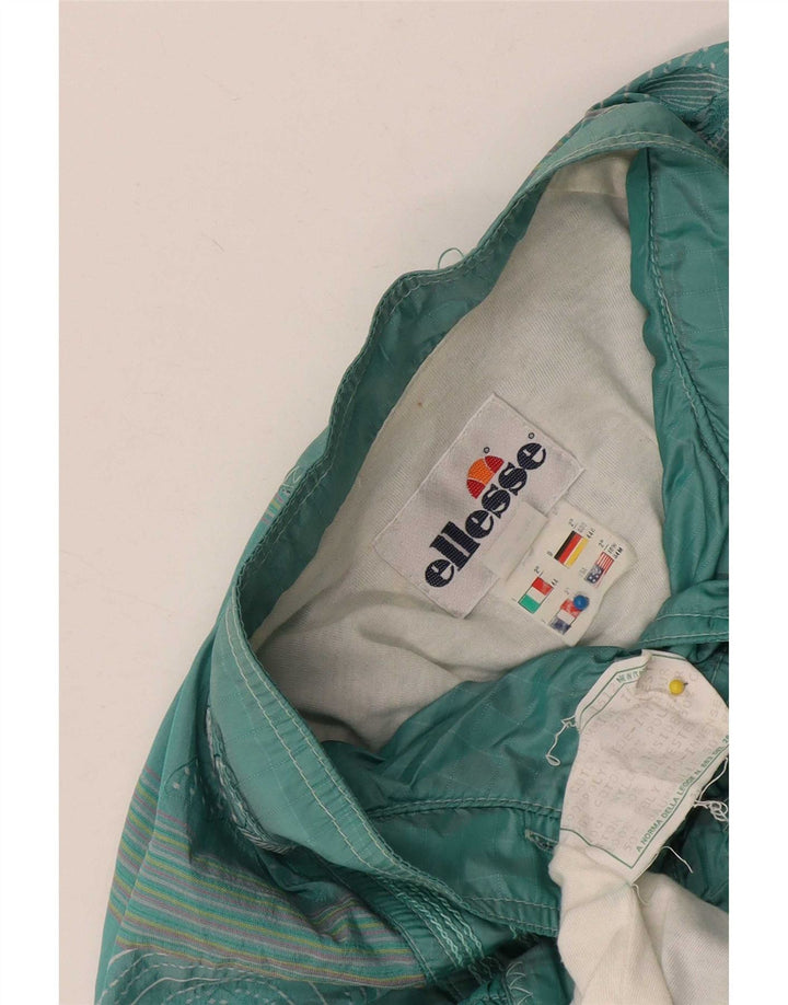 Ellesse Damen-Trainingsanzug-Top-Jacke, IT 44, mittelgrüne Paisley-Baumwolle