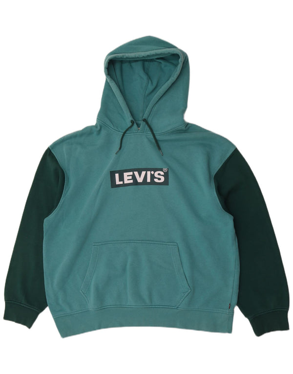Levi's Herren Relaxed Graphic Hoodie Pullover XL Türkis Colourblock Baumwolle